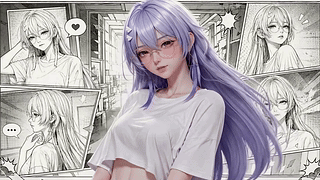 紫发眼镜二次元少女