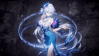 幽蓝银发优雅少女
