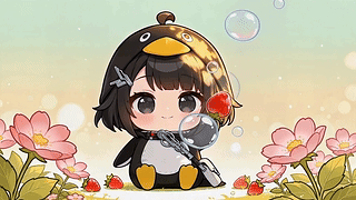 可爱企鹅装Q版女孩