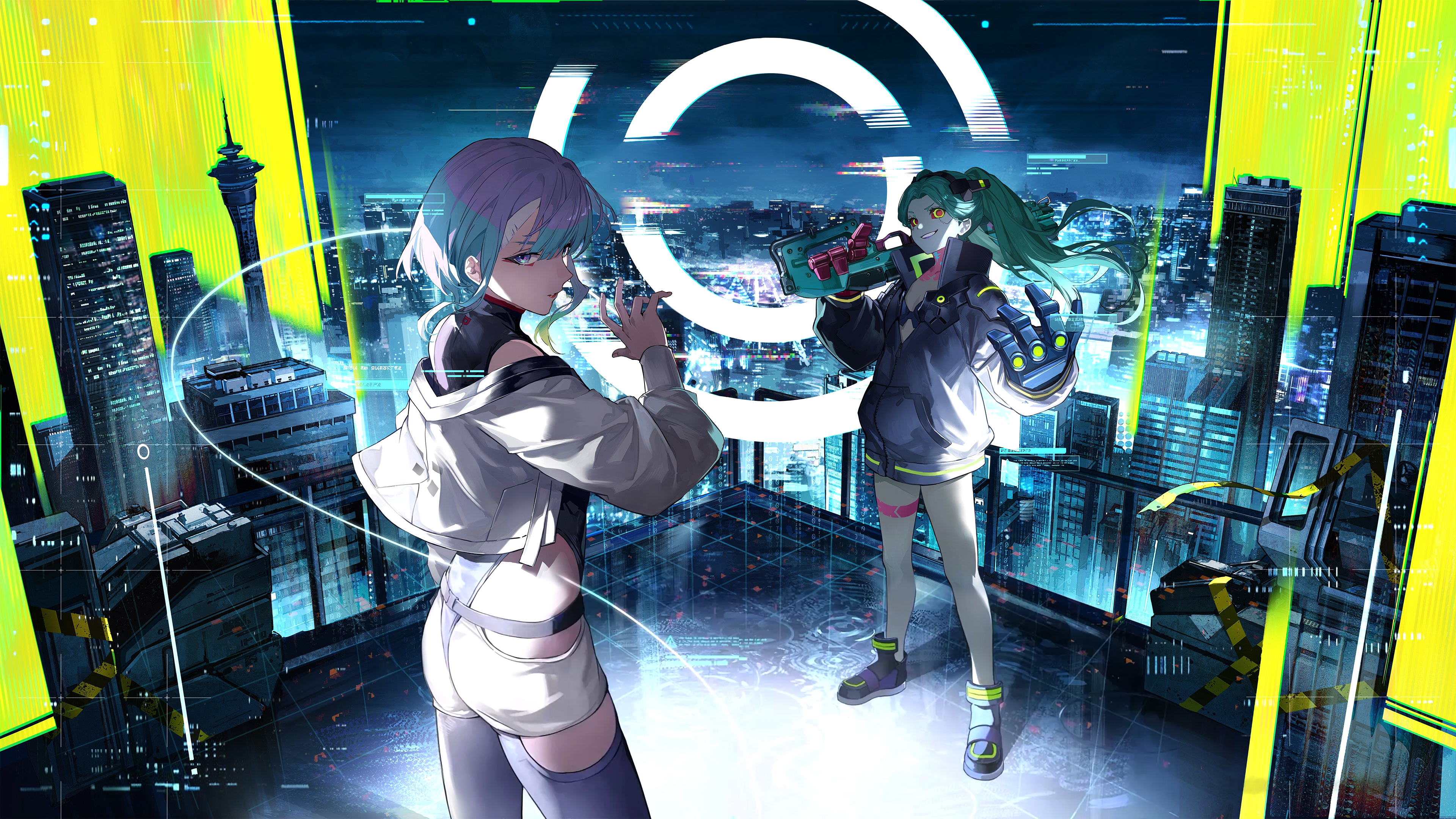 《鸣潮》联动《赛博朋克2077》4K高清壁纸 3840x2160