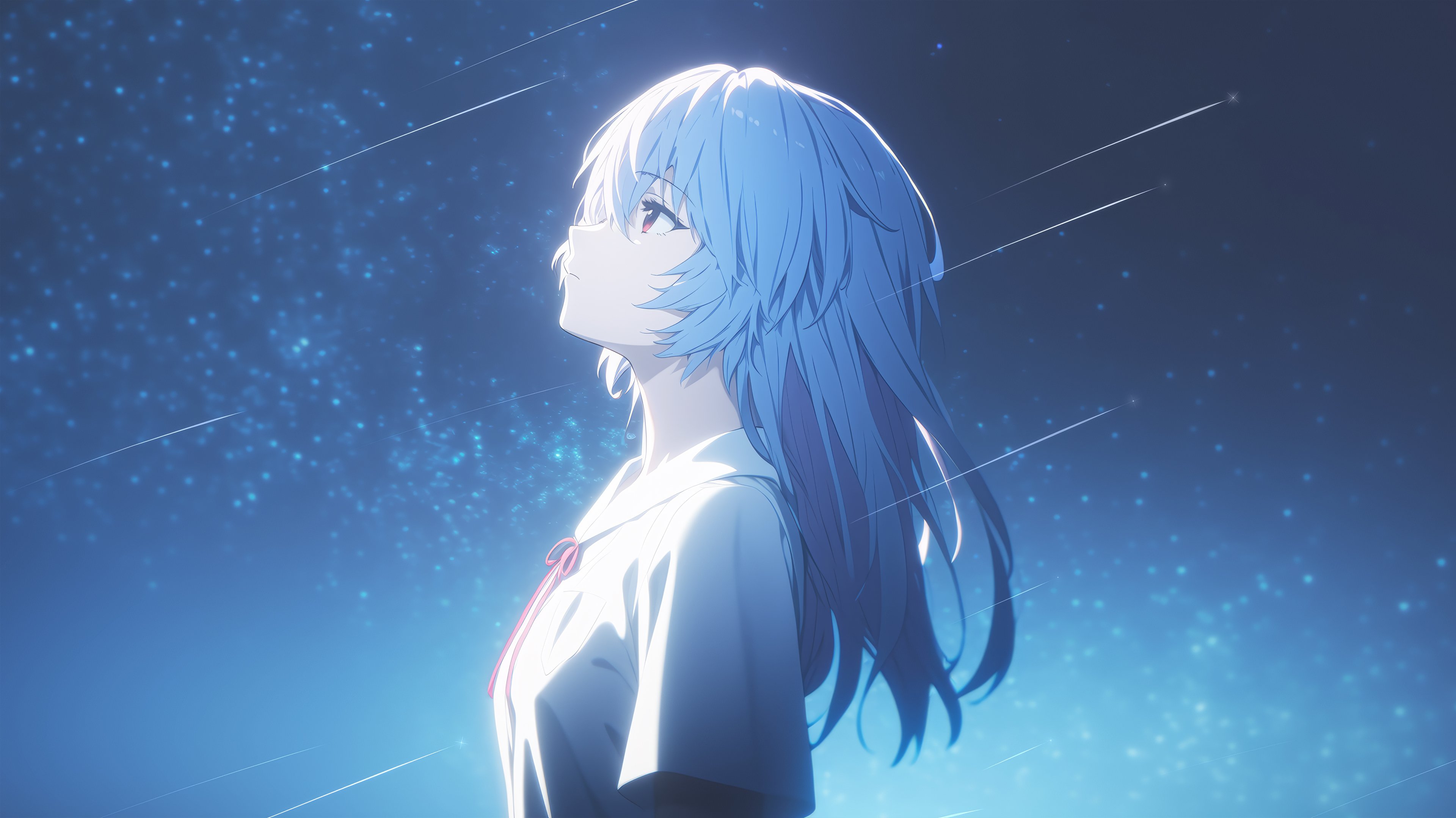 绫波丽 星空 流星