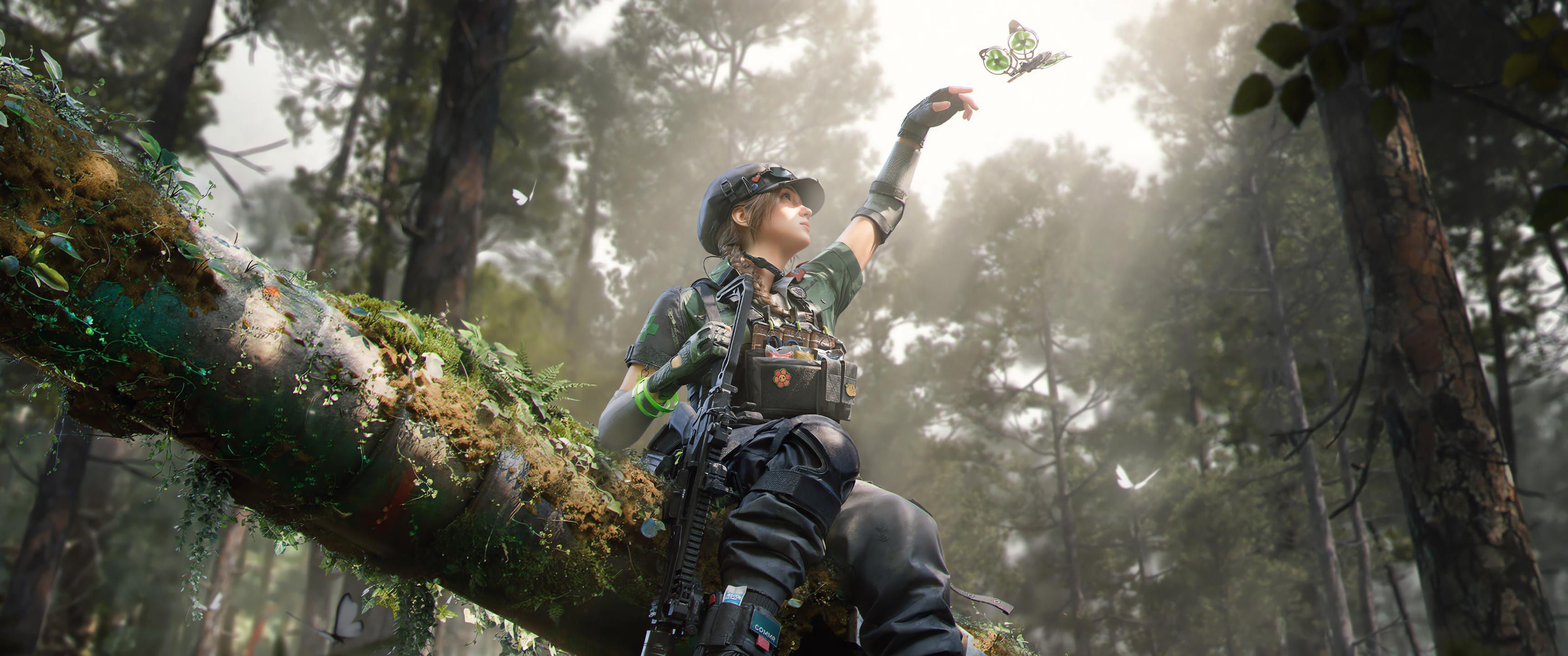 三角洲行动蝶 森林 蝴蝶 3440x1440带鱼屏游戏壁纸