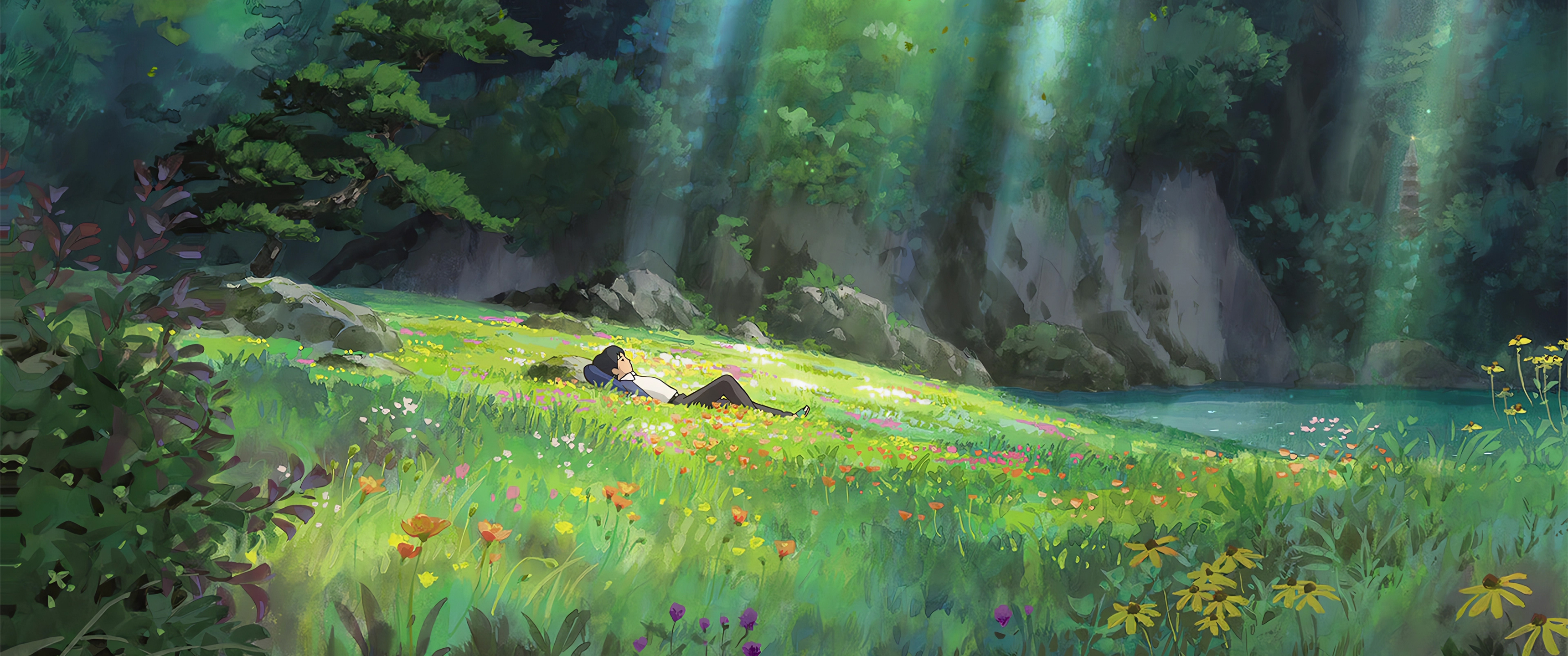 借东西的小人3440x1440带鱼屏壁纸护眼