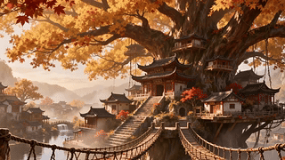秋枫落叶