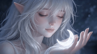 唯美掌心月少女