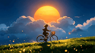 夕阳花草树木
