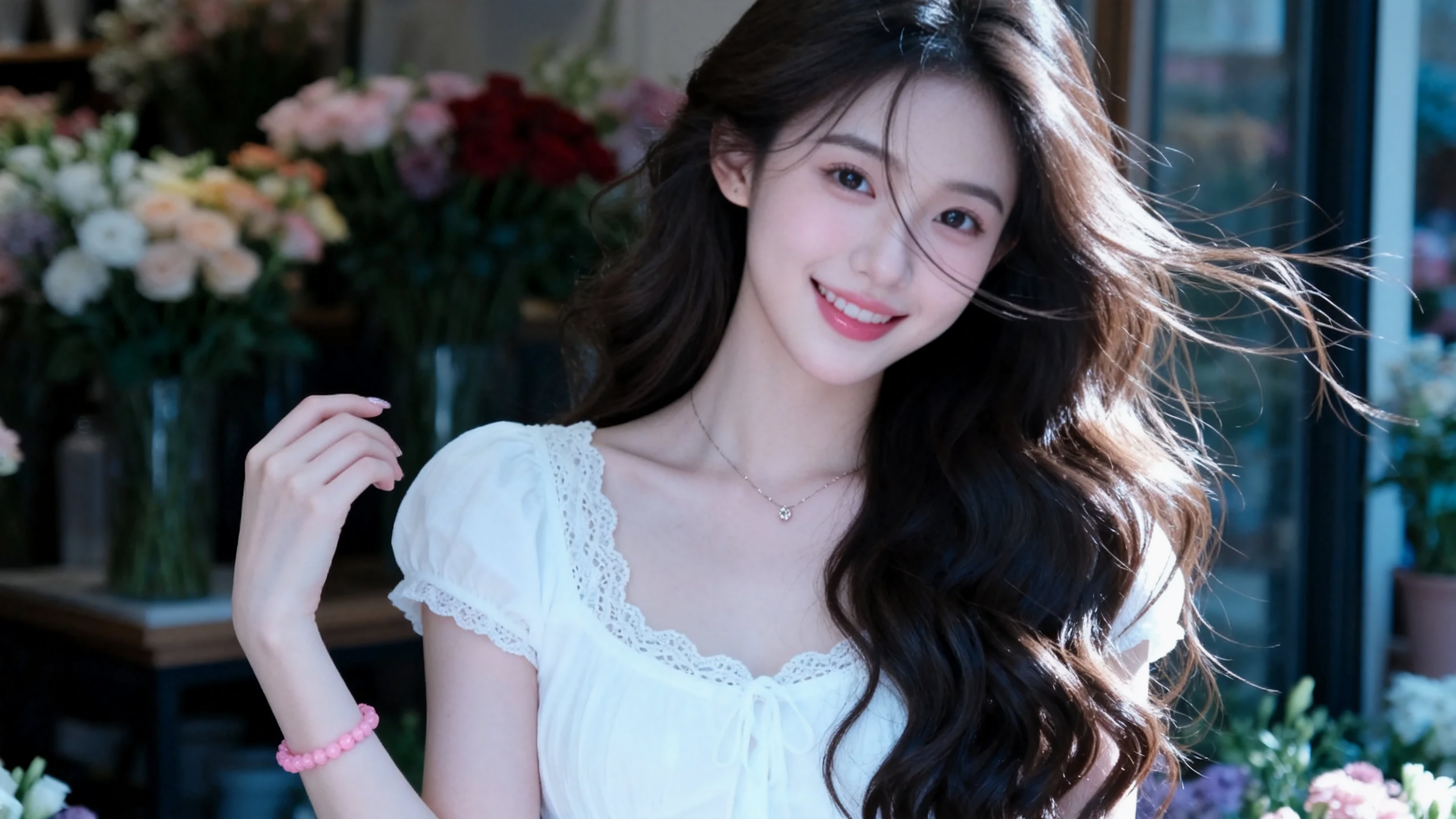 甜美卷发美女