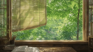 竹窗绿野