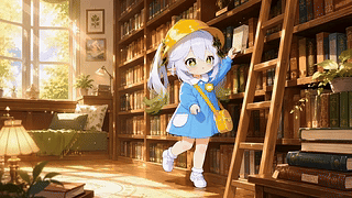 午后图书馆的可爱少女
