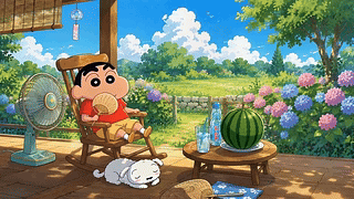 夏日庭院悠闲时光