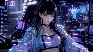 霓虹紫调电竞少女