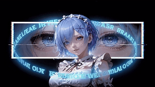 蔚蓝光晕蓝发少女
