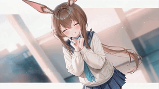 笑靥甜美的兔耳少女