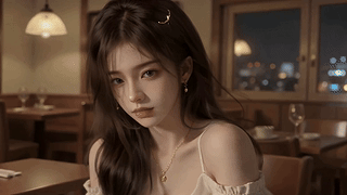 夜色咖啡馆温柔少女