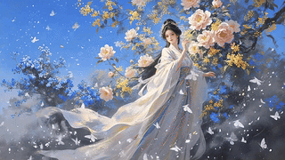 浪漫飞花古风美女壁纸