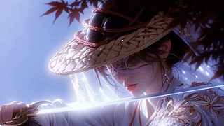 枫下蒙面女剑客