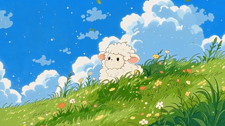 春日草地小绵羊