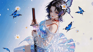 幻彩蝶舞持刀少女