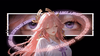 粉发紫眸梦幻少女
