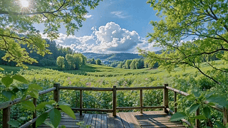 晴日山间观景台