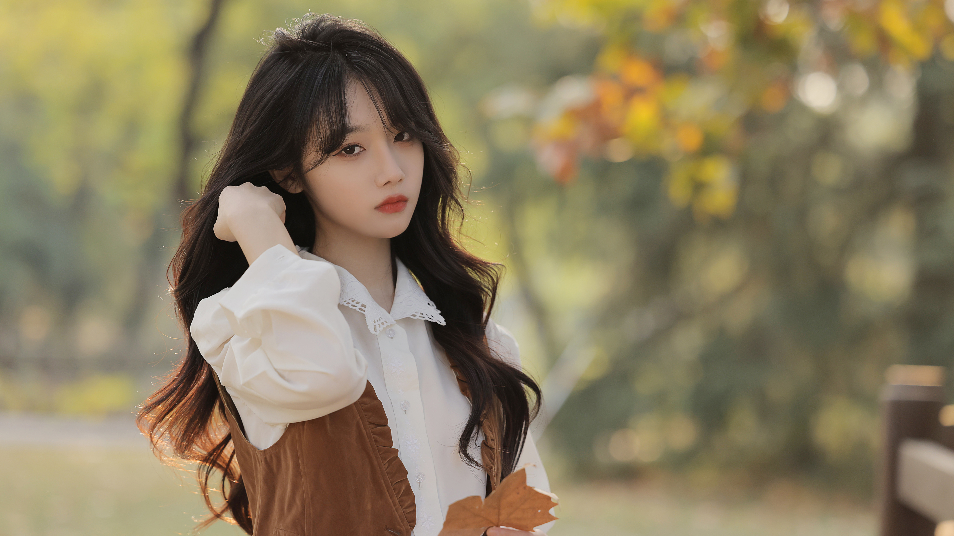 宋昕冉 秋天 树叶 唯美