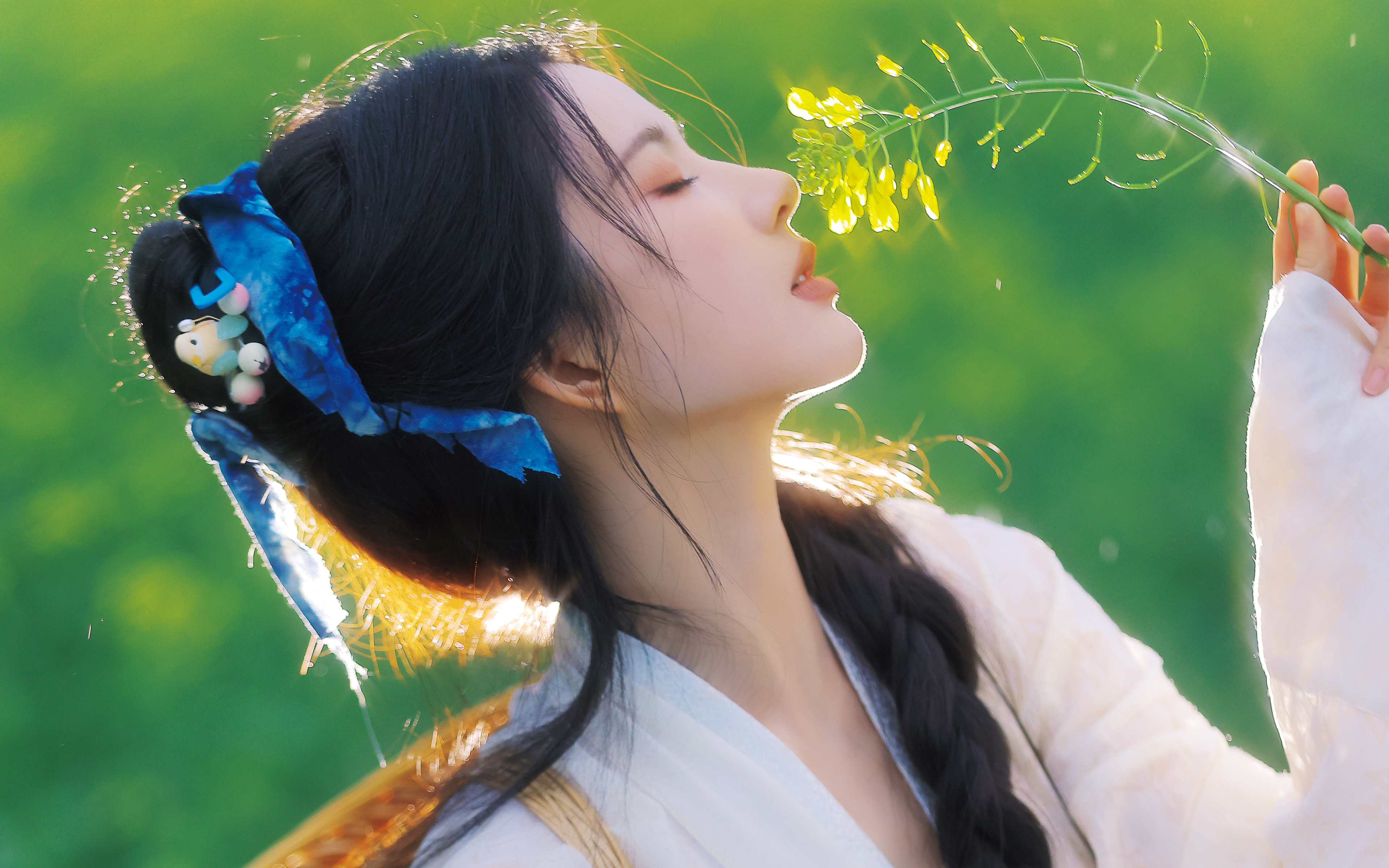 春天小黄花 清新美女 唯