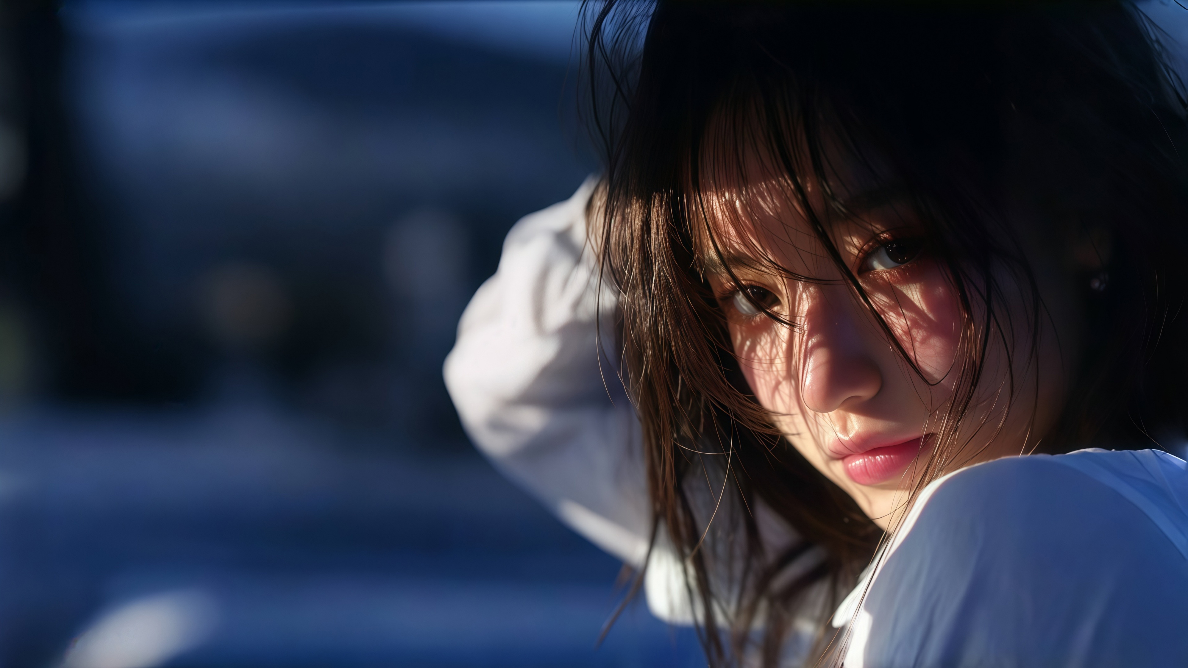 暗光风格 光影侧脸美女