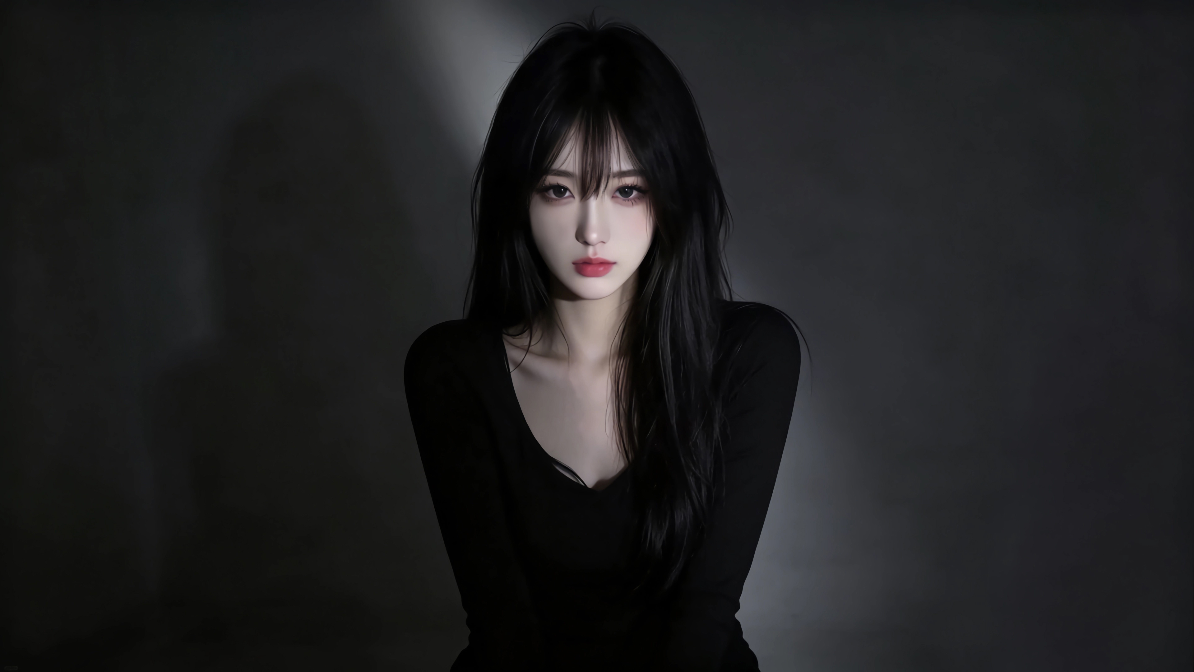 暗黑 长发气质漂亮美女