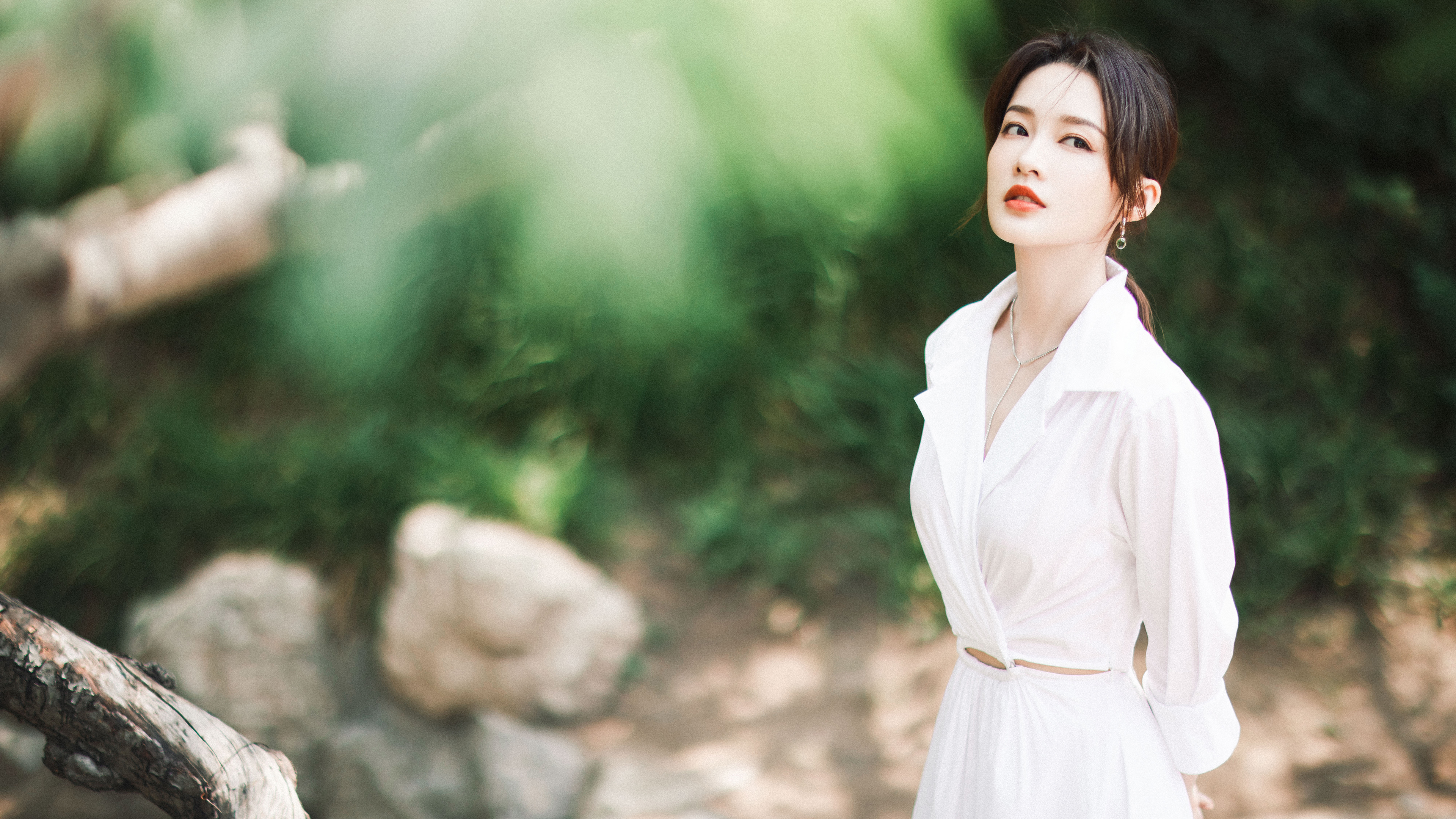 李沁 白色裙子 清新唯美