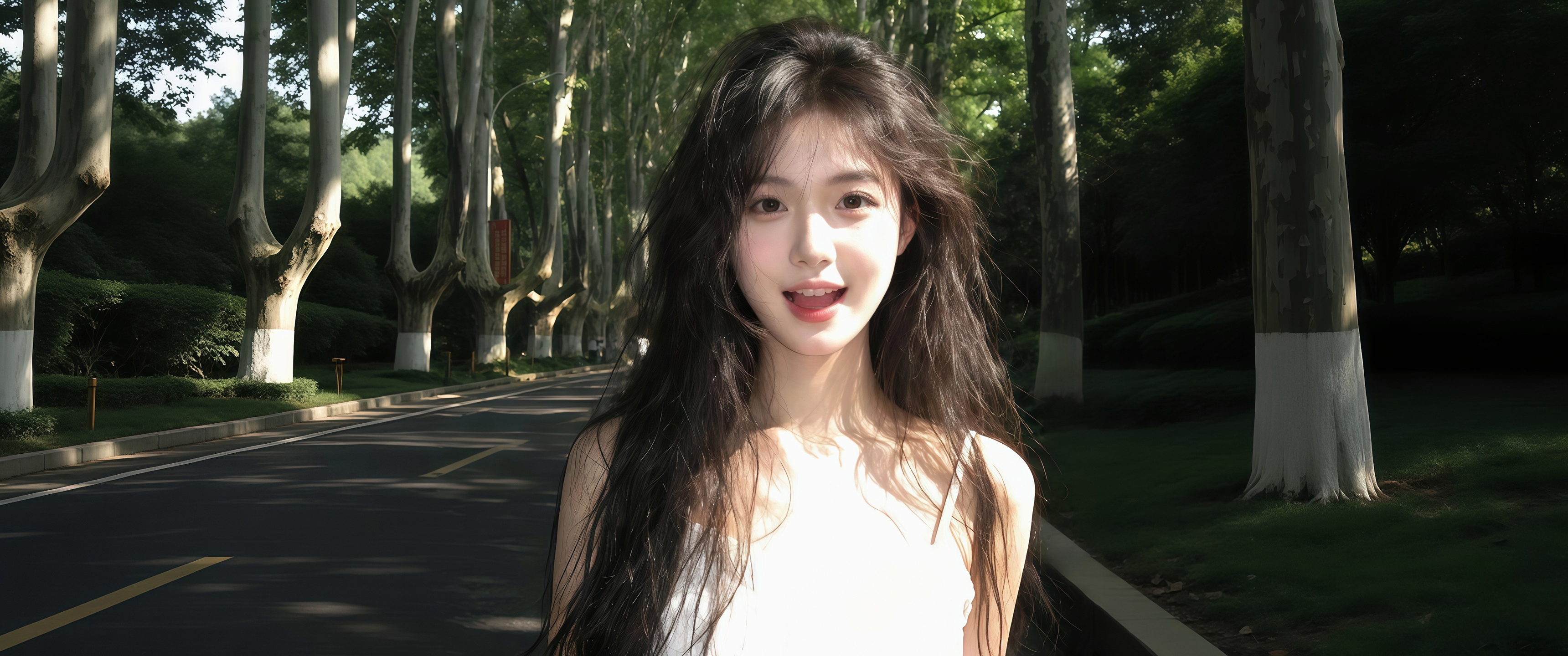 校园长发清纯可爱美女34