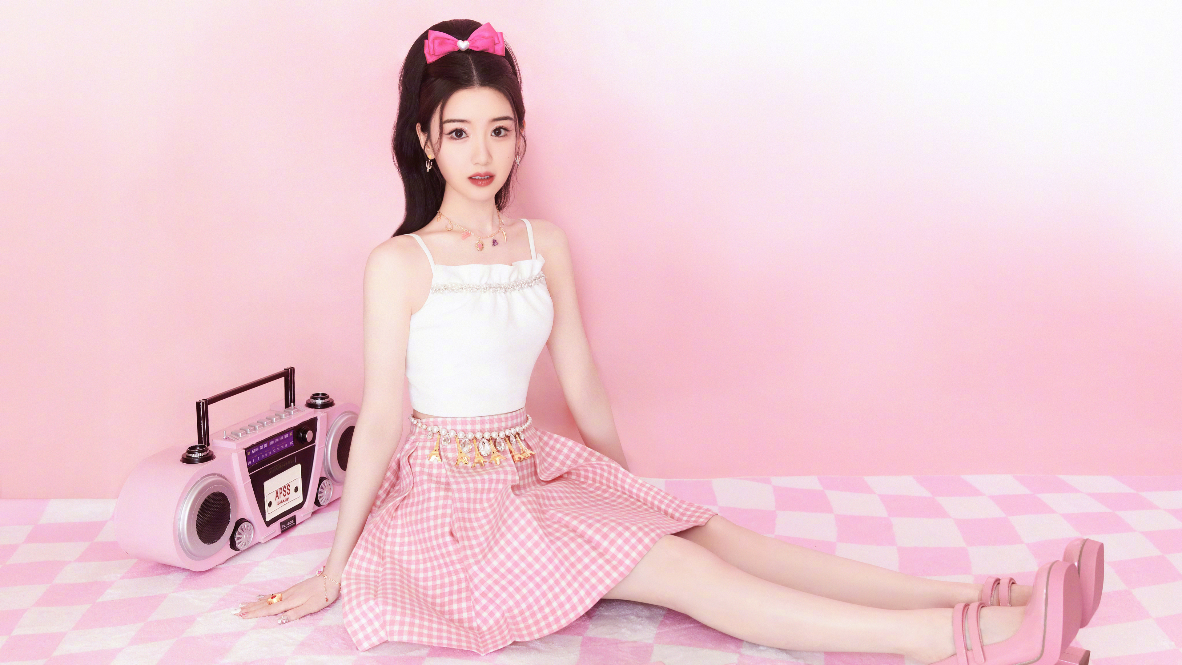 毛晓彤 粉色裙子4k美女