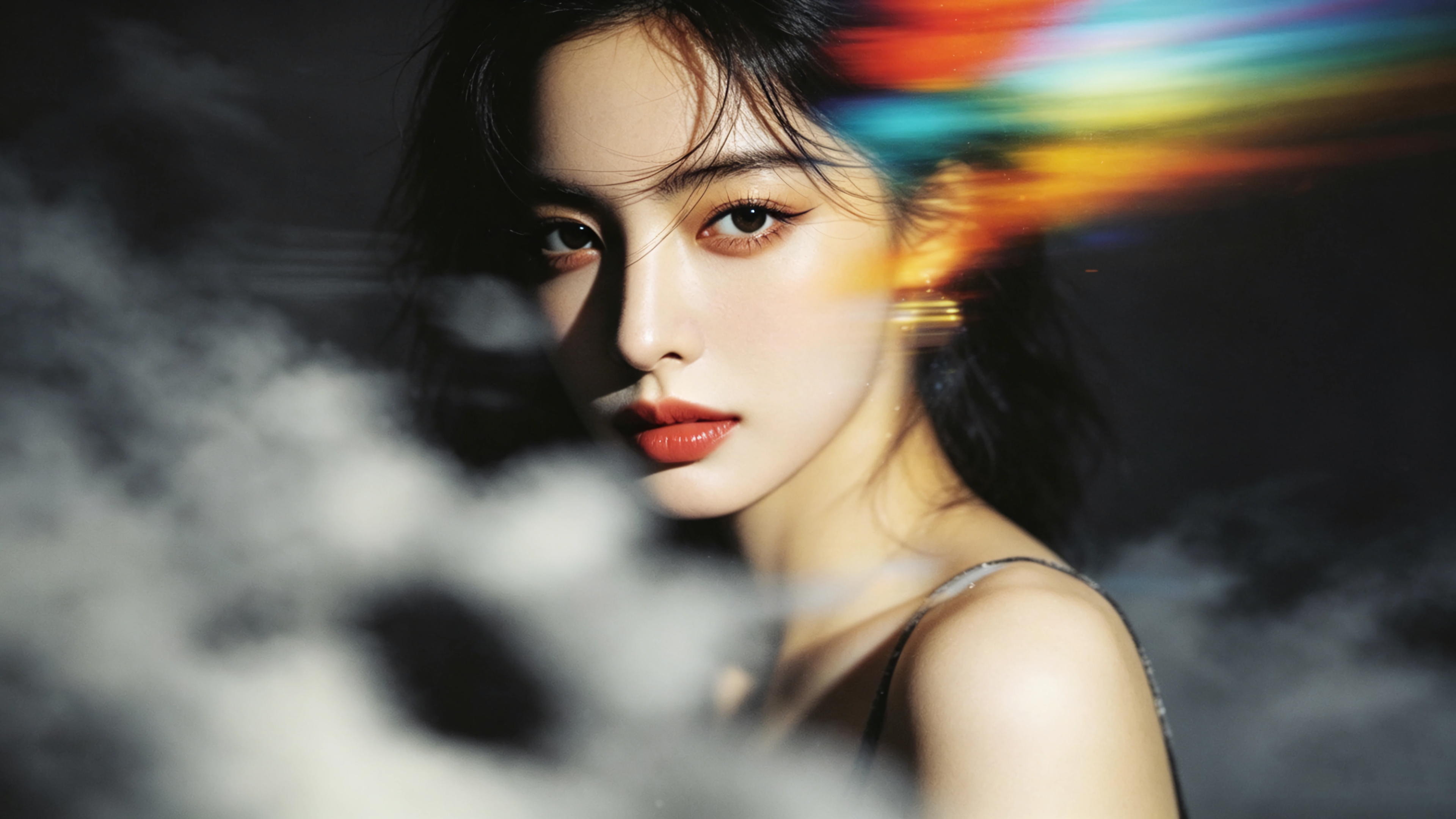 气质美女 暗黑背景 云 4