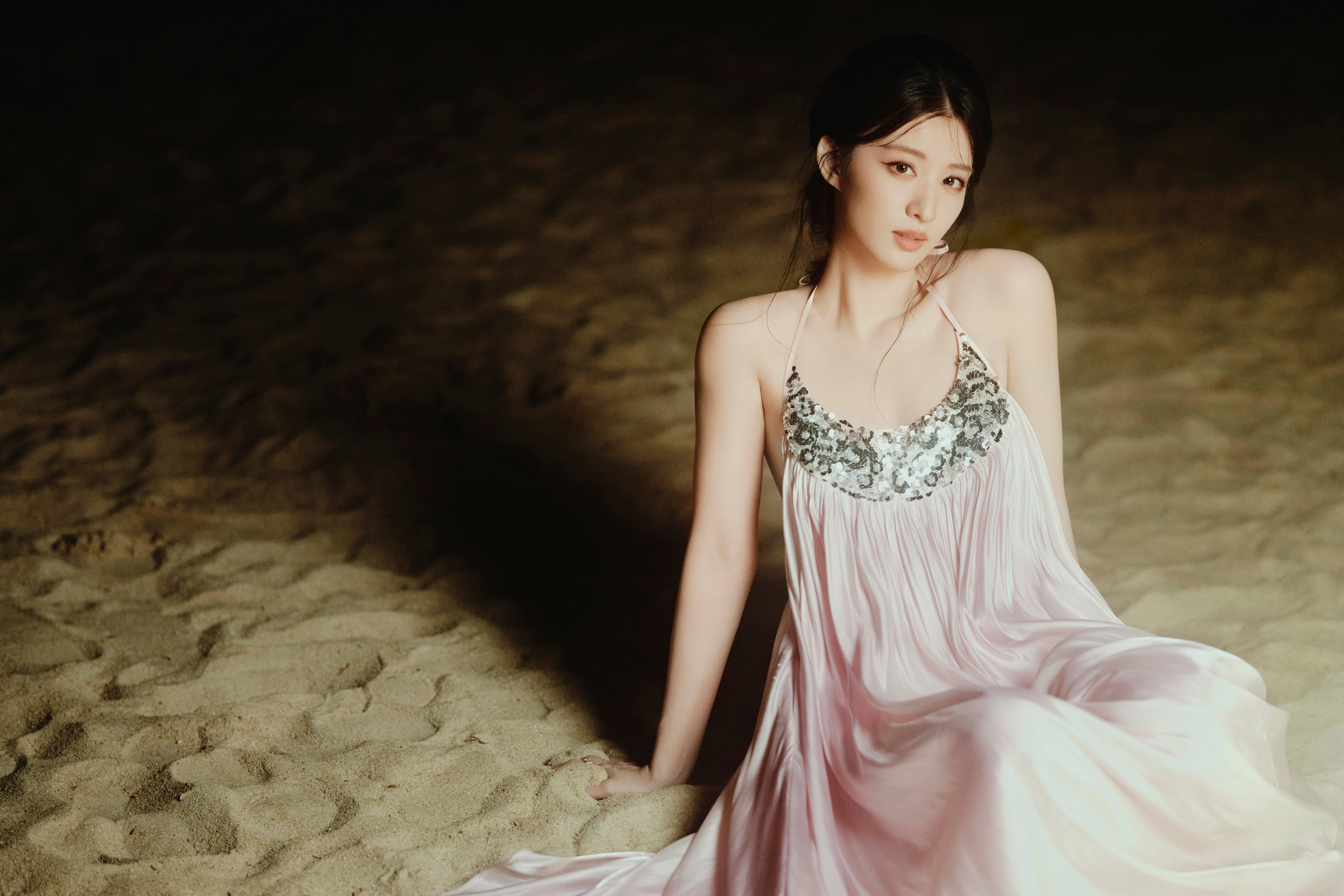 海边 沙滩 唯美浪漫粉色