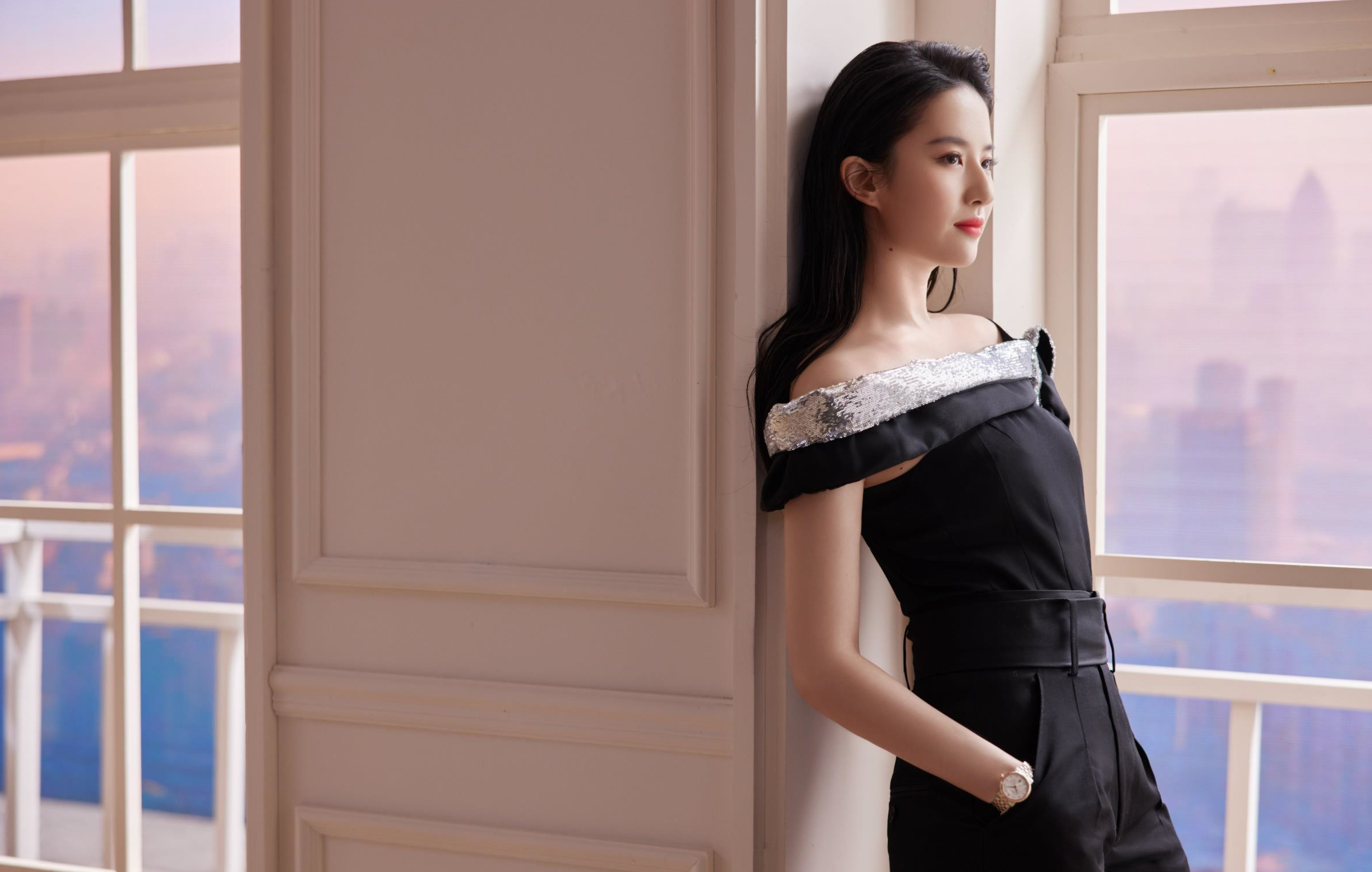 清纯美女刘亦菲 黑色连