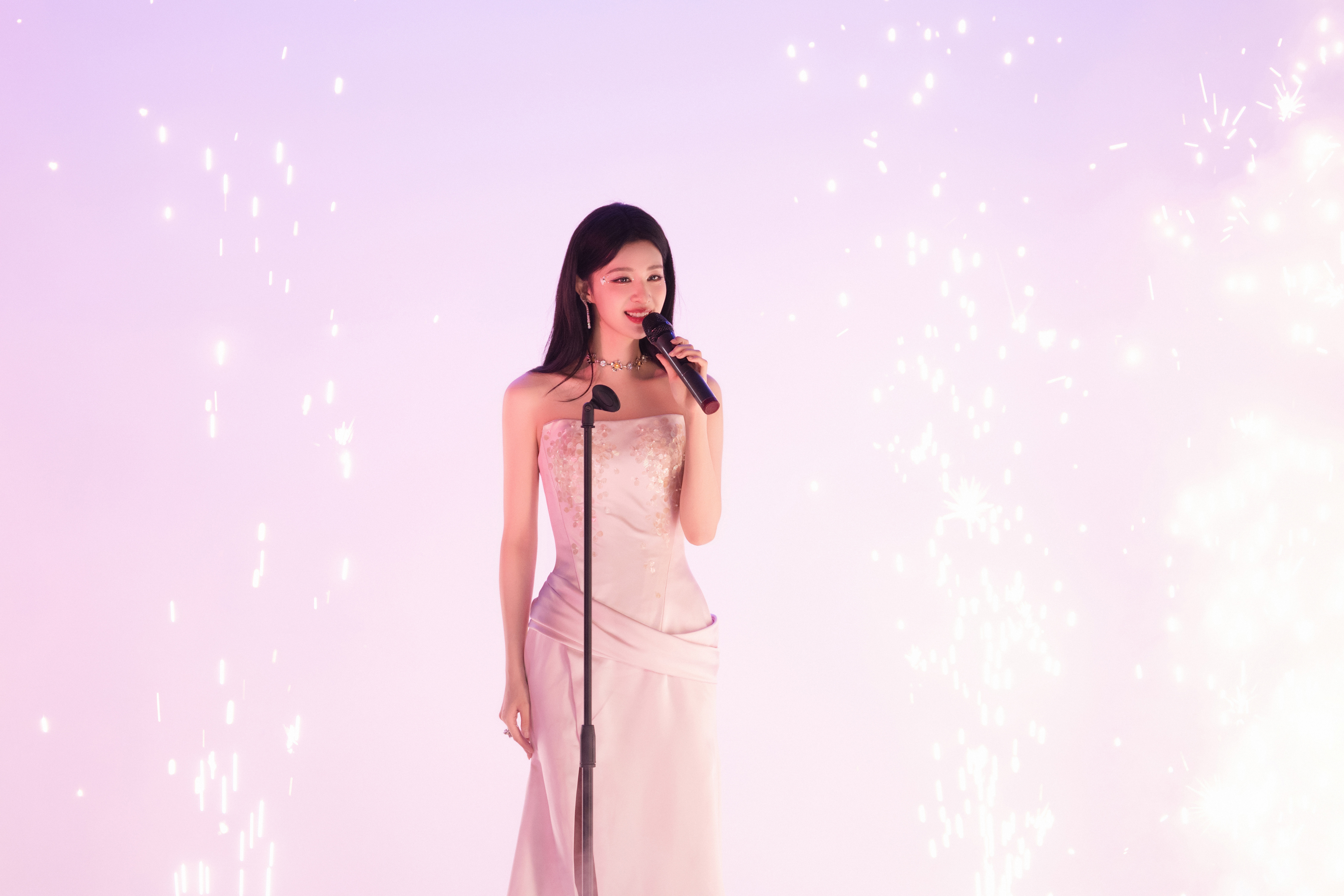 王楚然 粉色长礼服 4K美