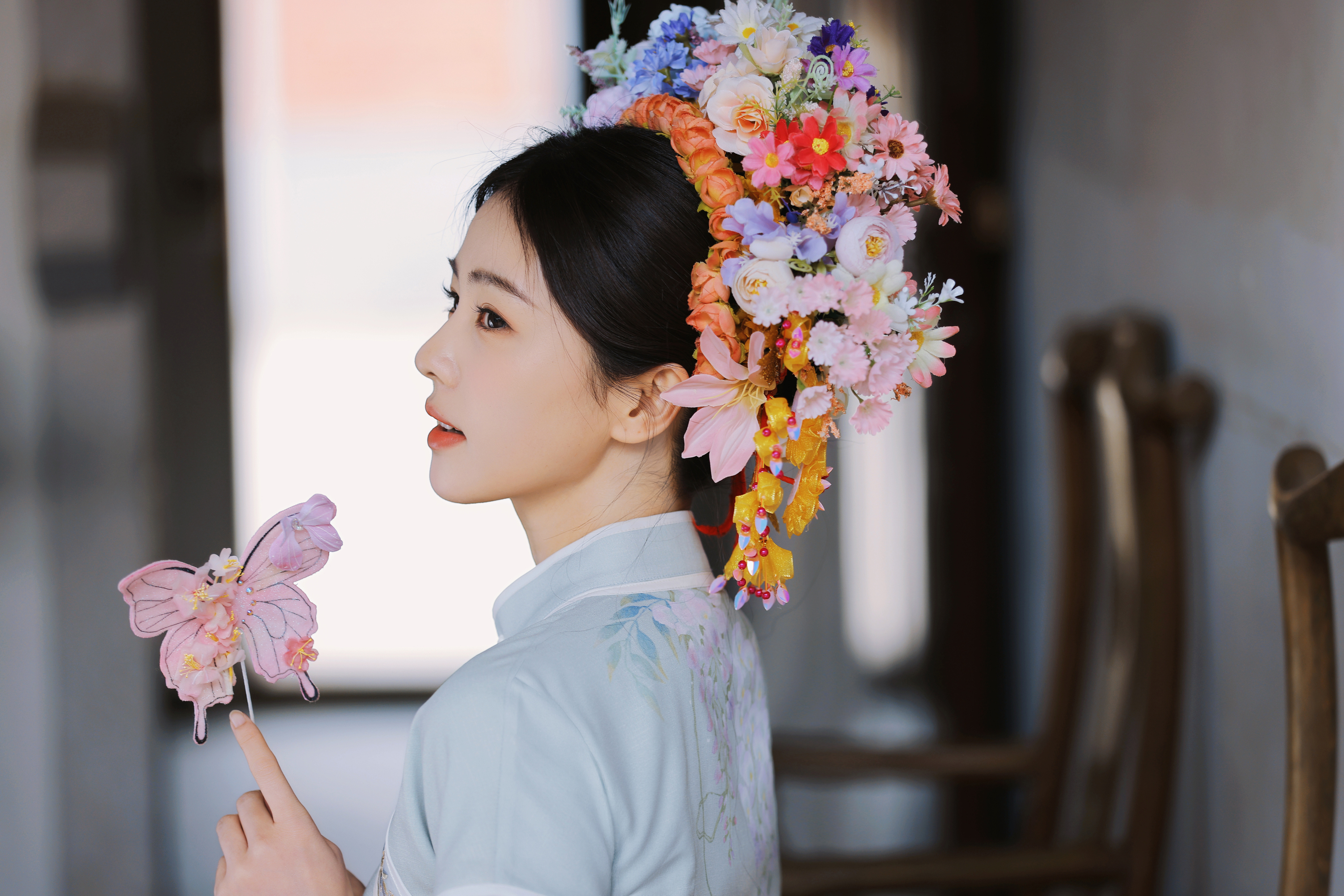 白鹿 古风美女 美女回头