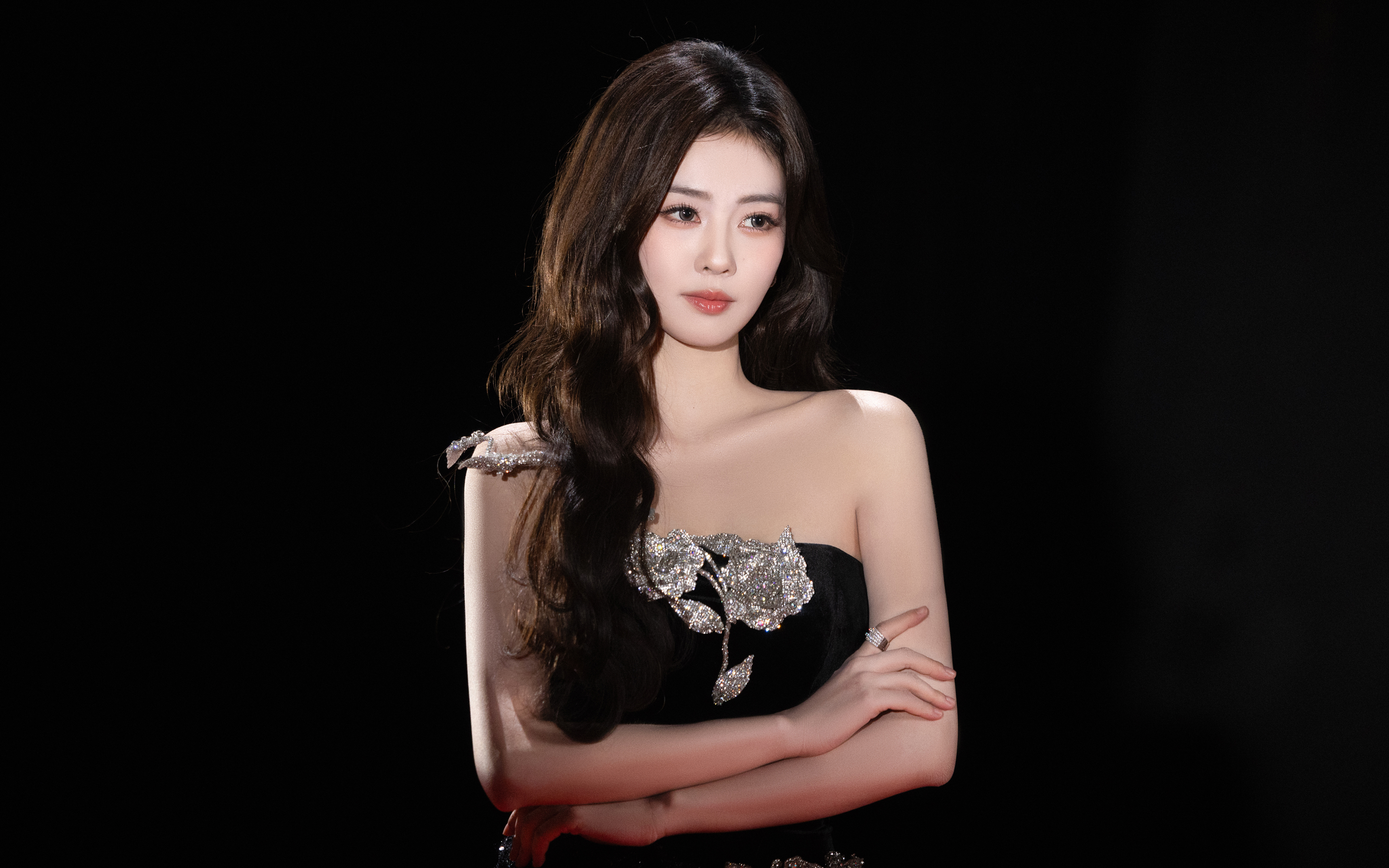 白鹿 黑色裙子高清美女4