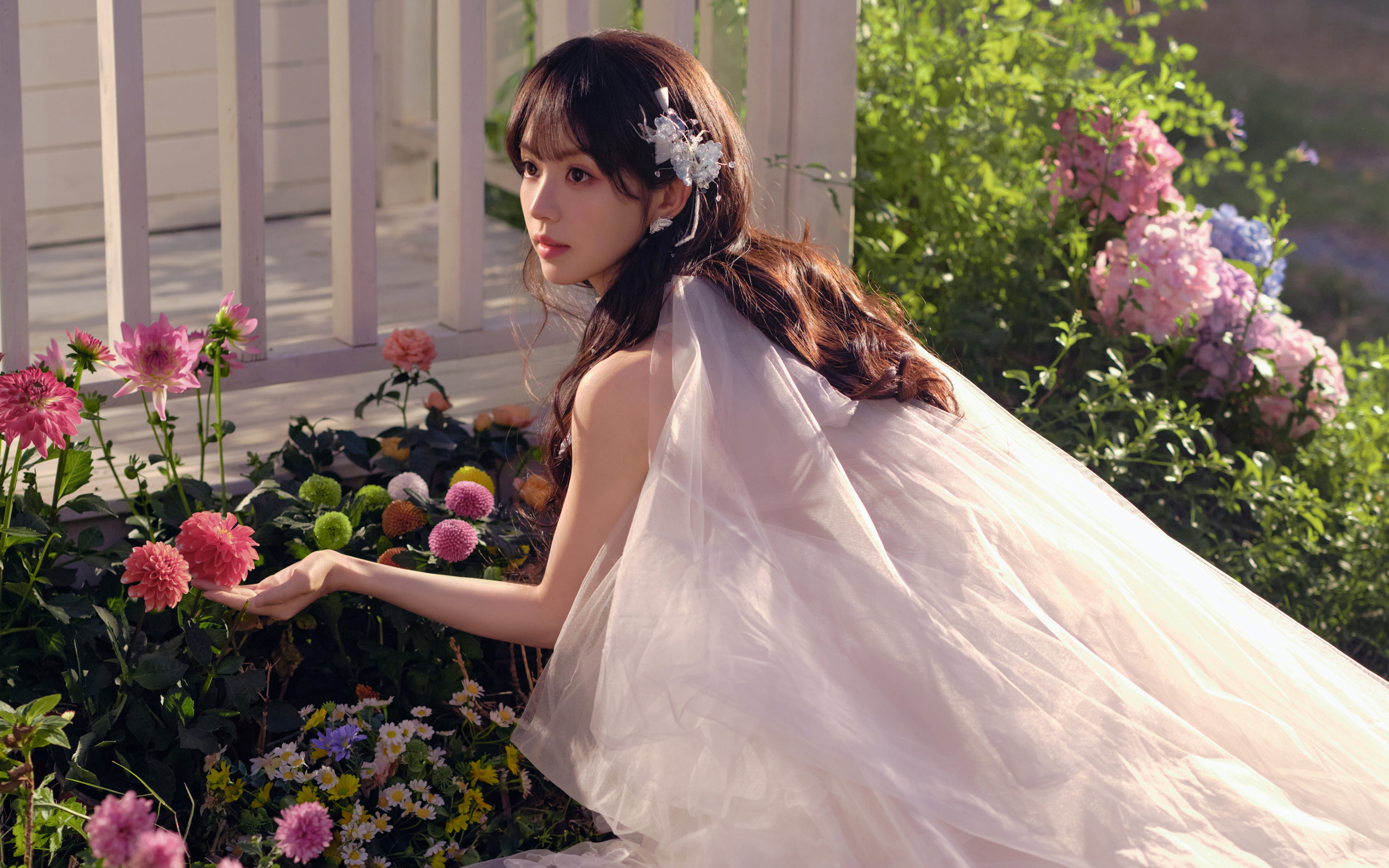 美女鲜花田曦薇4K高清壁纸3840x2400