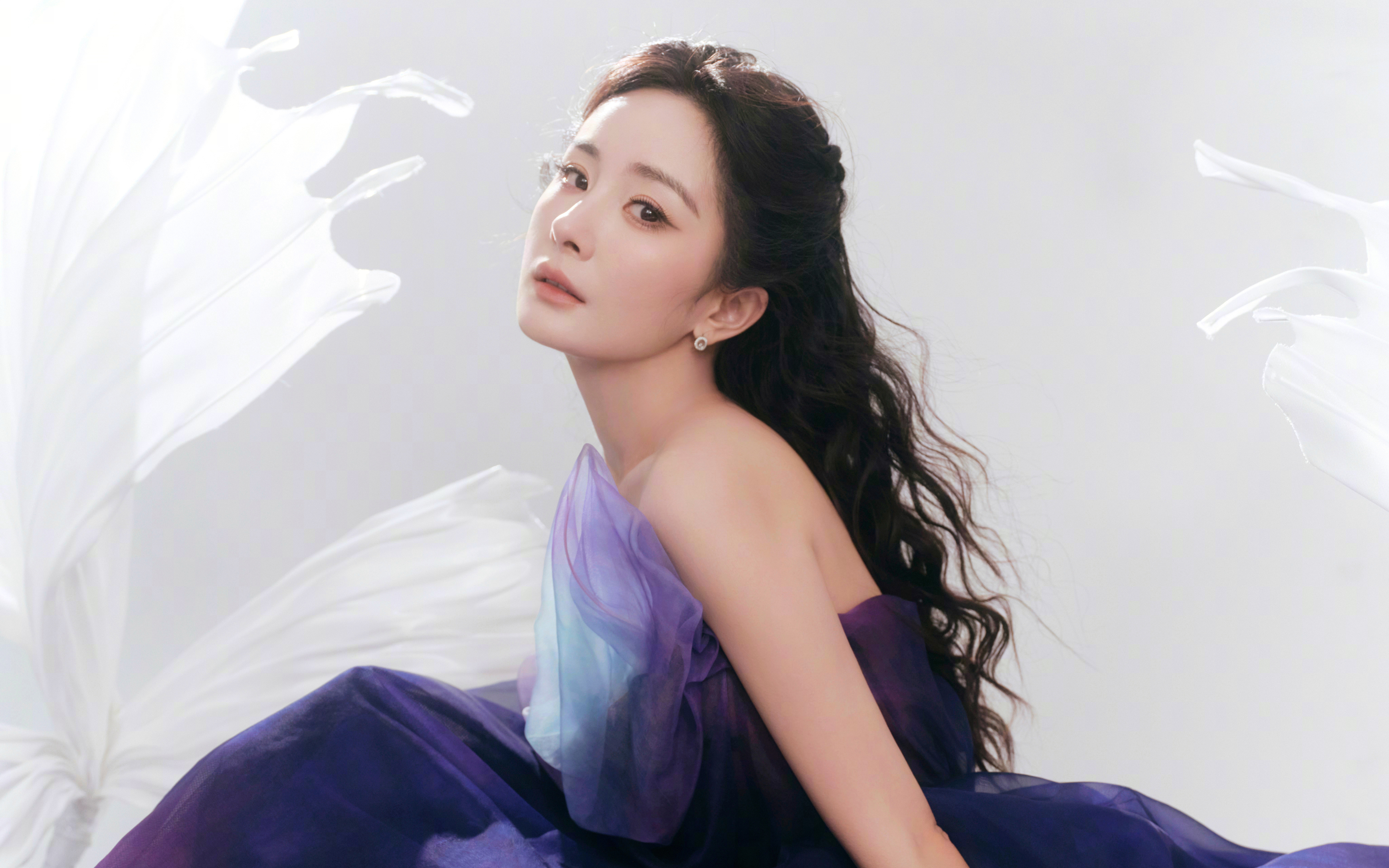 蓝紫色裙子美女杨幂 4K