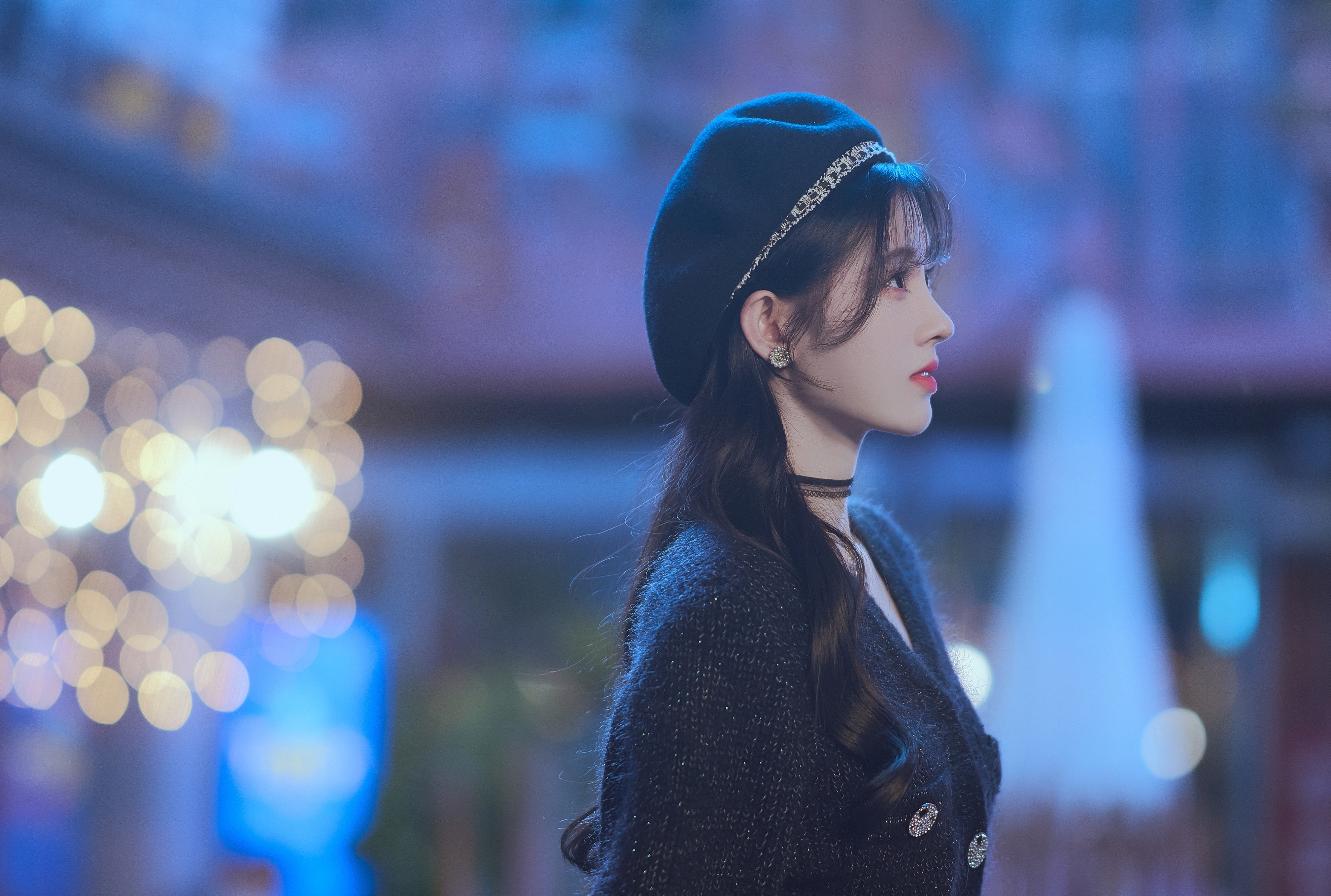 鞠婧祎 帽子 侧脸 唯美4