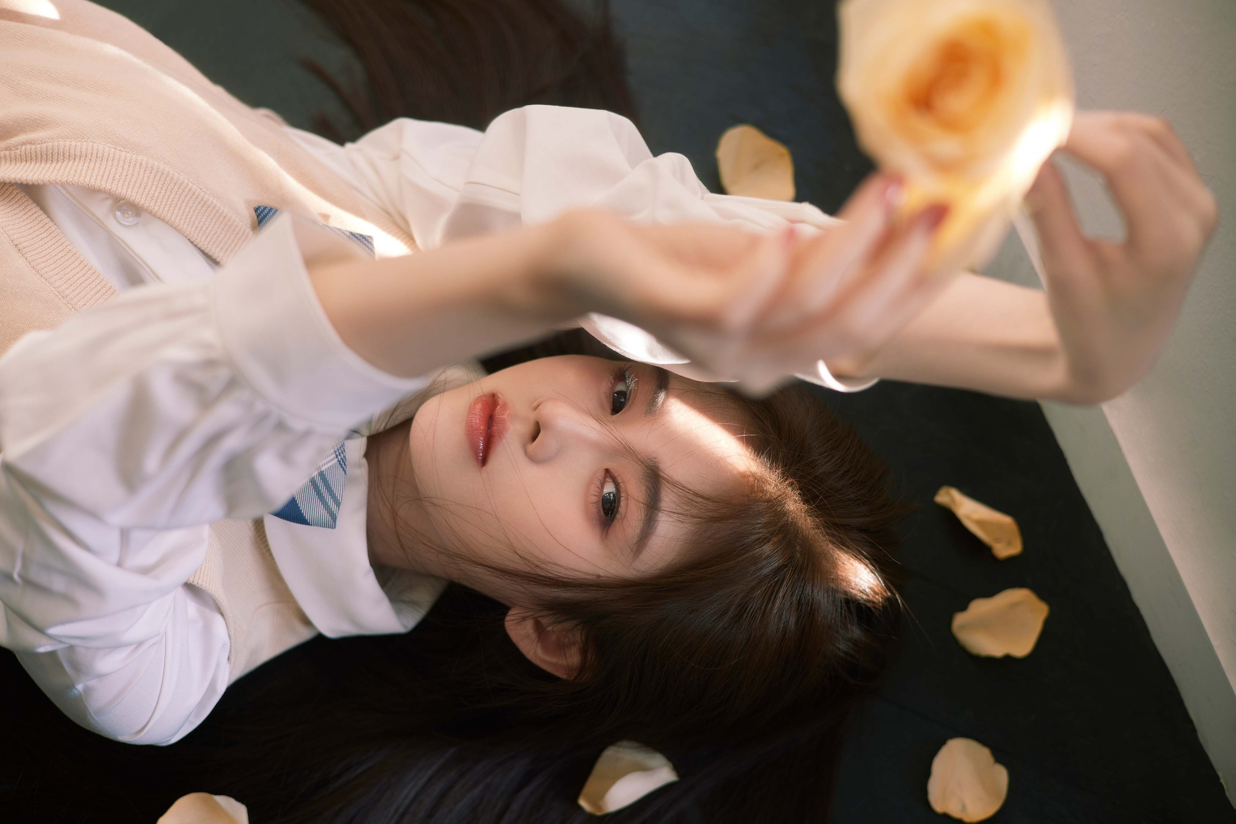 鞠婧祎 花瓣 唯美 高清