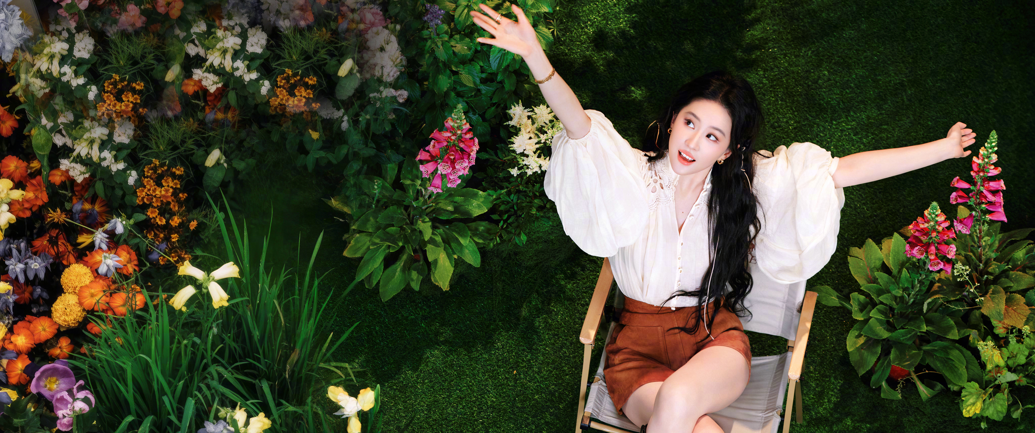 鲜花美女 刘亦菲 3440x1