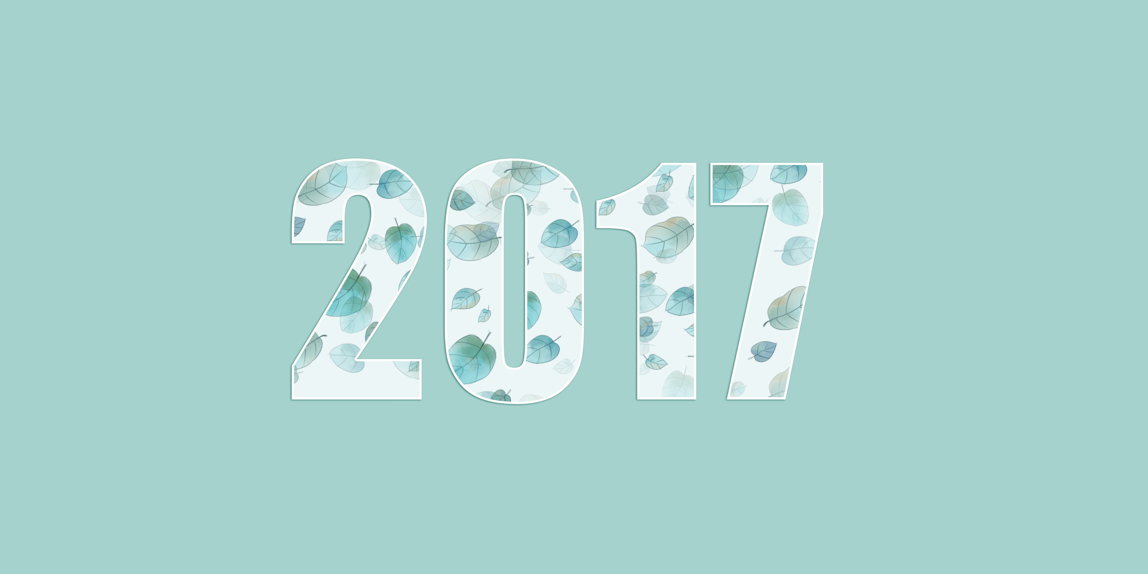 2017创意树叶数字图片