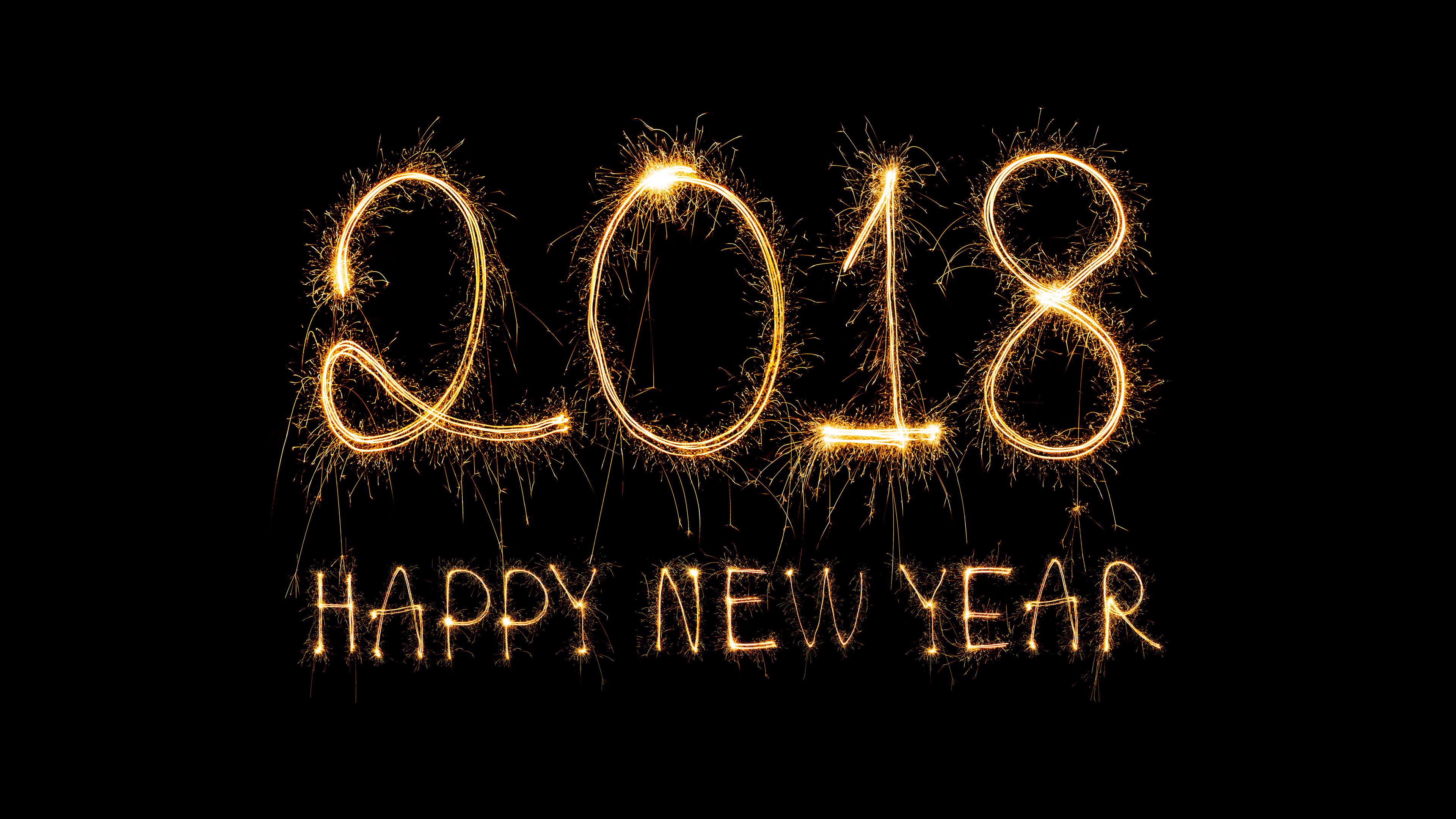 2018年新年快乐烟花4K壁_17251