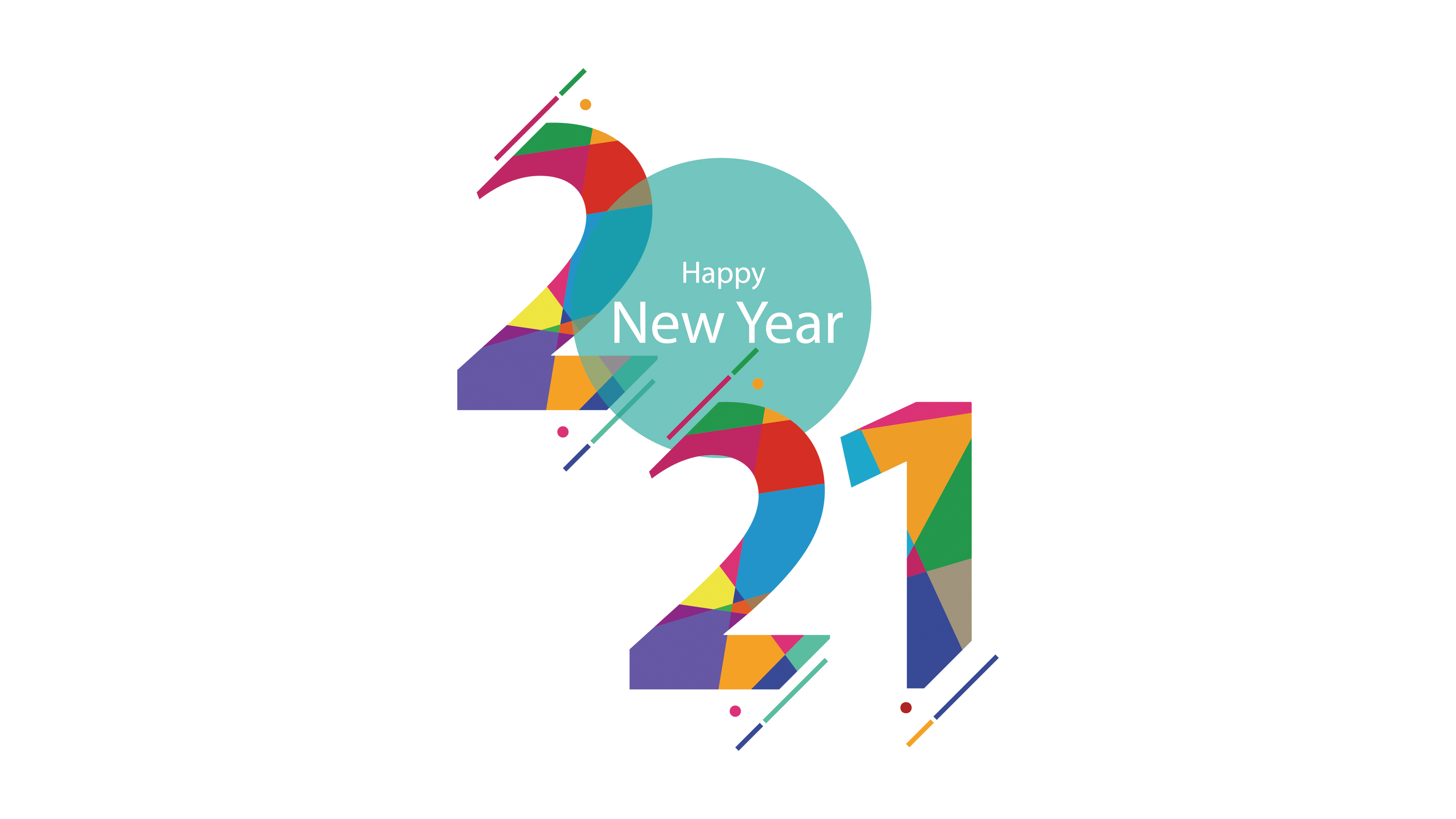 2021年新年快乐多彩数字