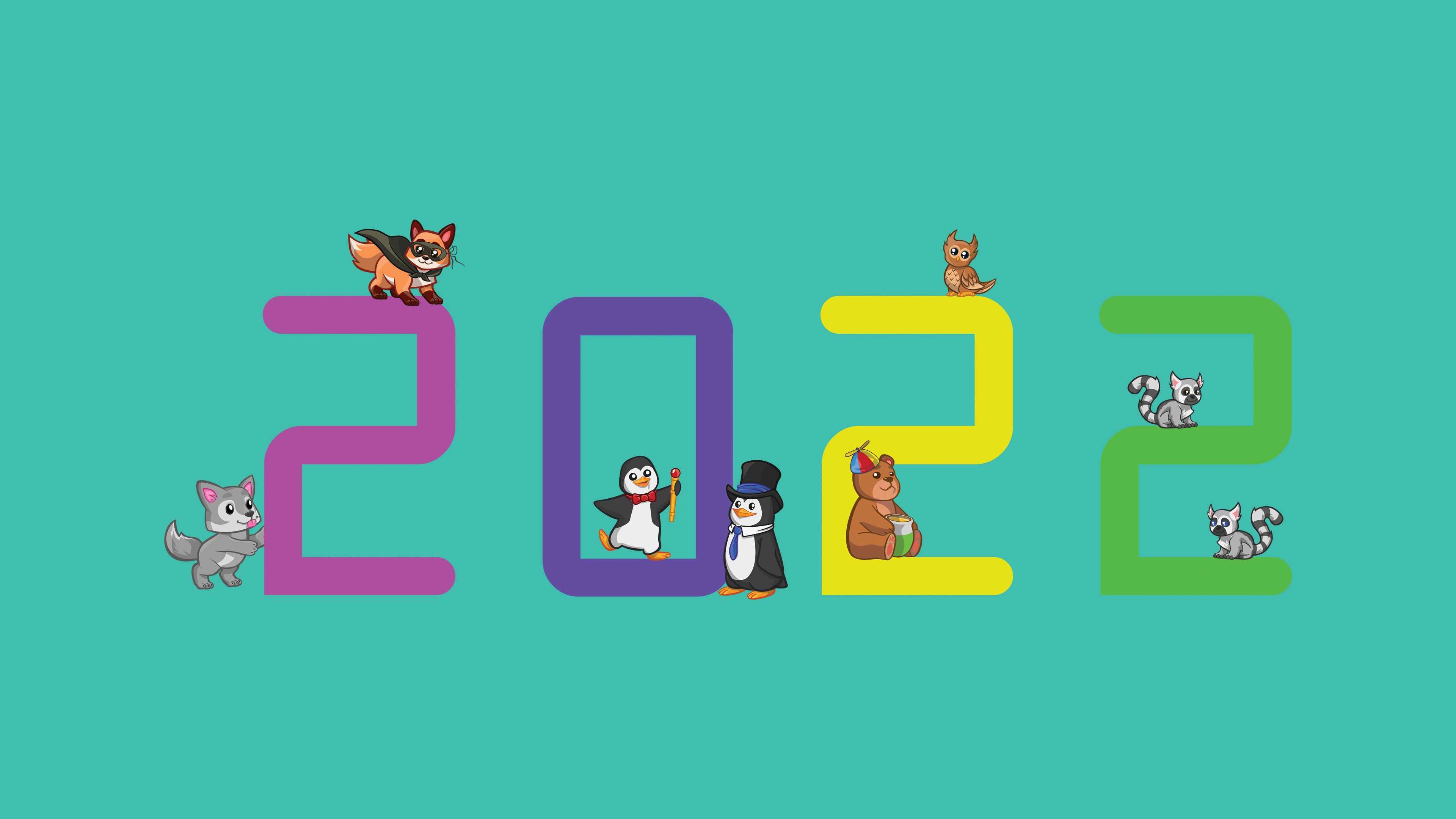 2022年个性可爱数字动物