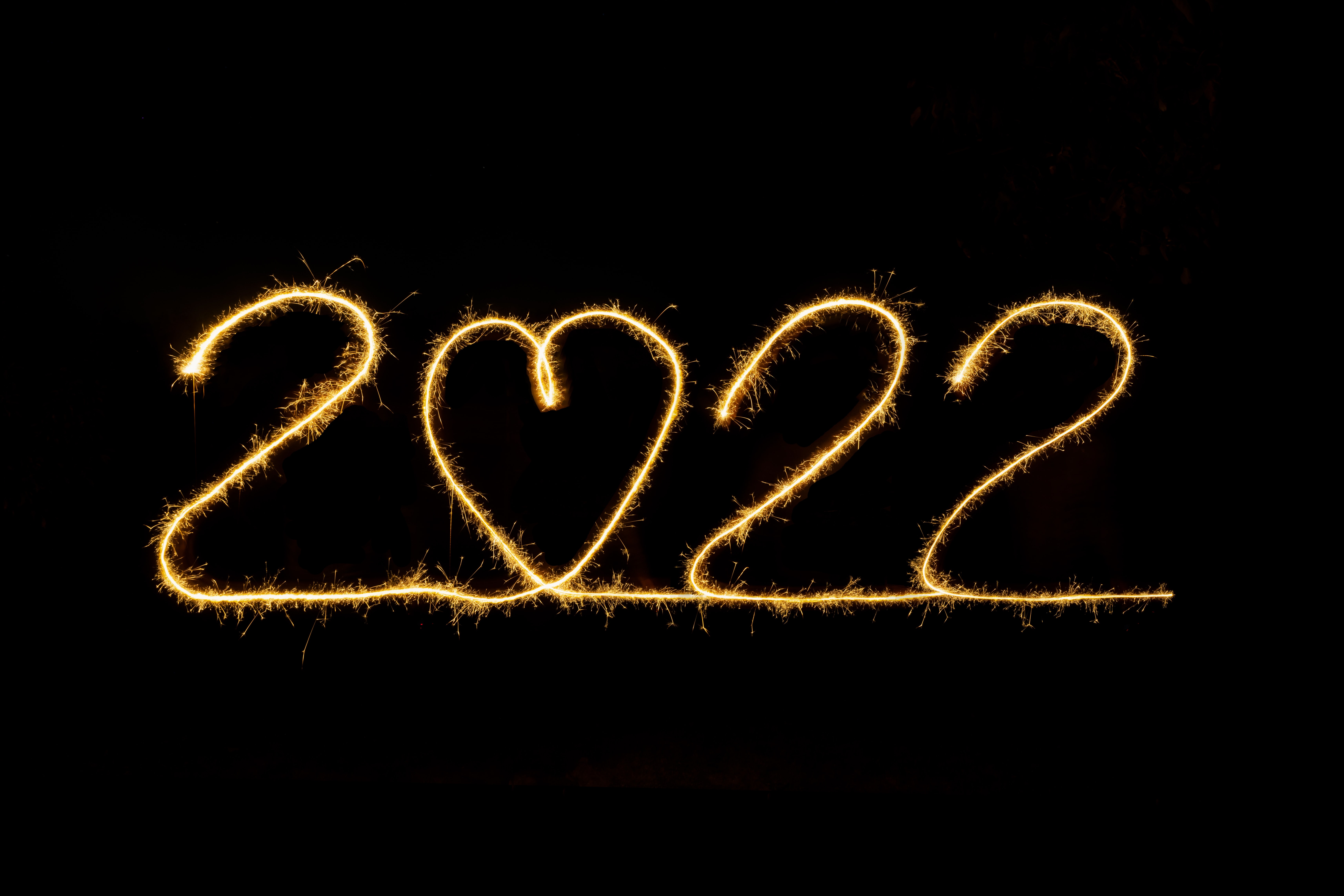 2022年数字新年爱心烟火