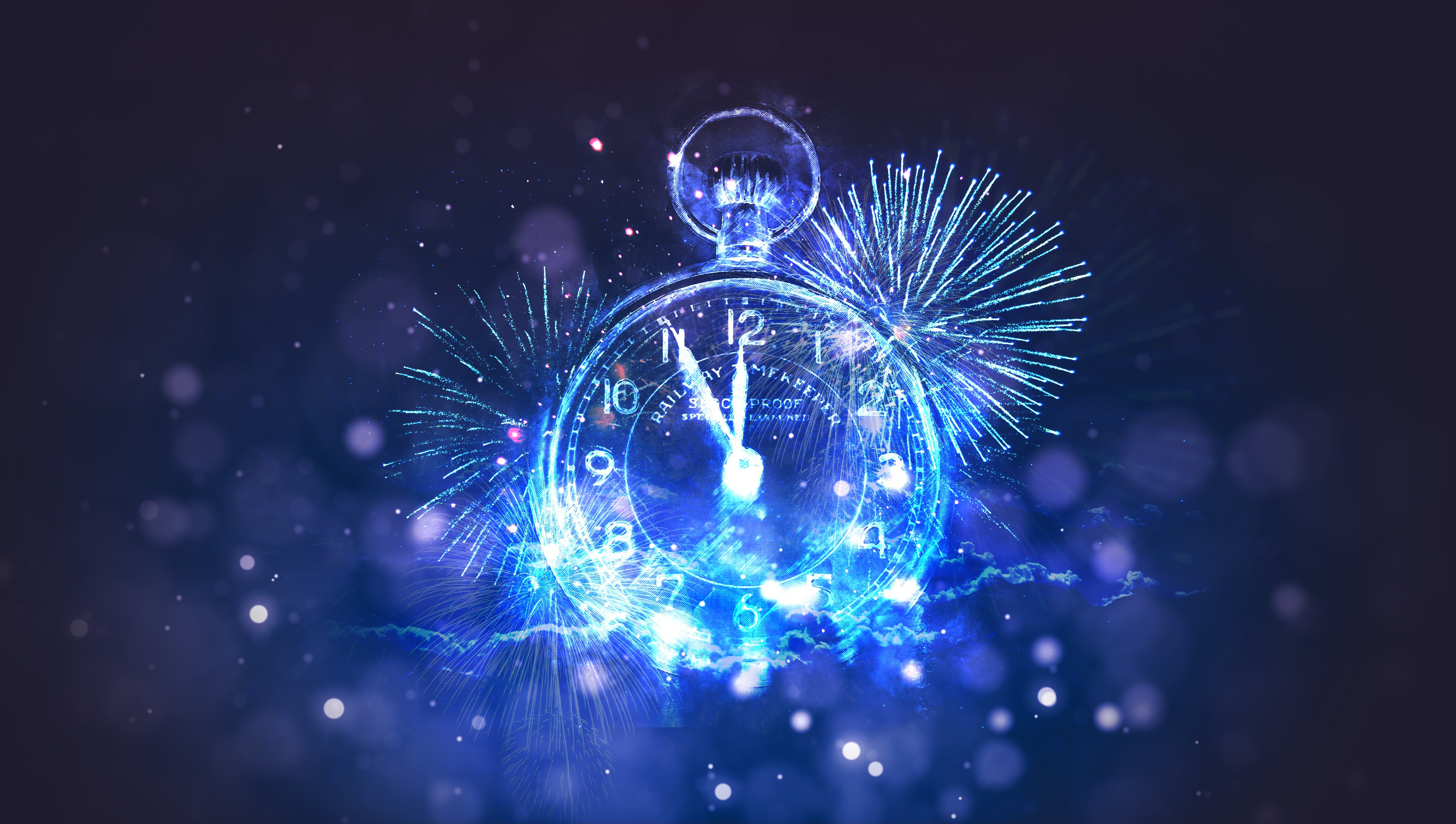 2022年新年快乐 烟花 时