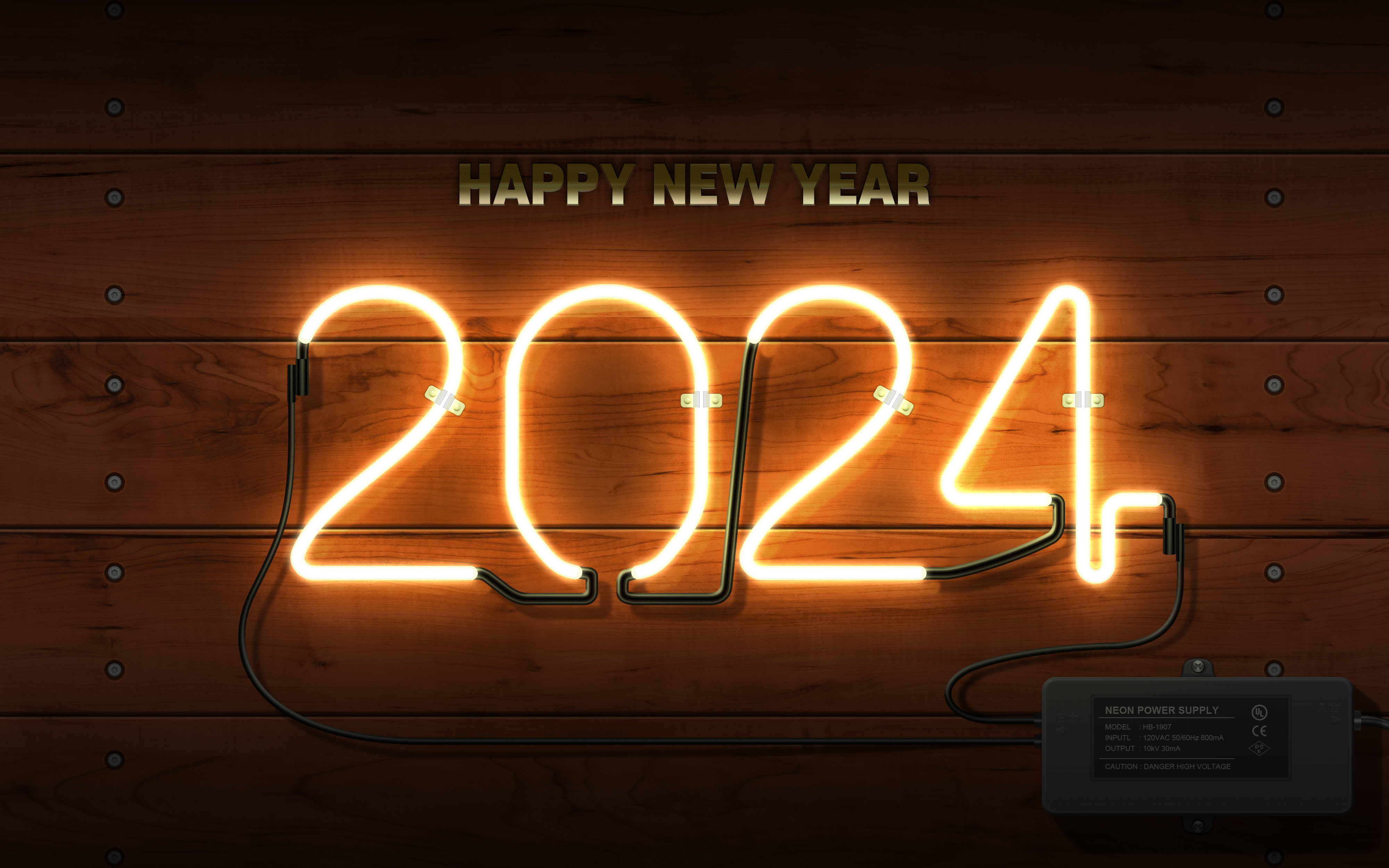 2024 year, 新年, 霓虹