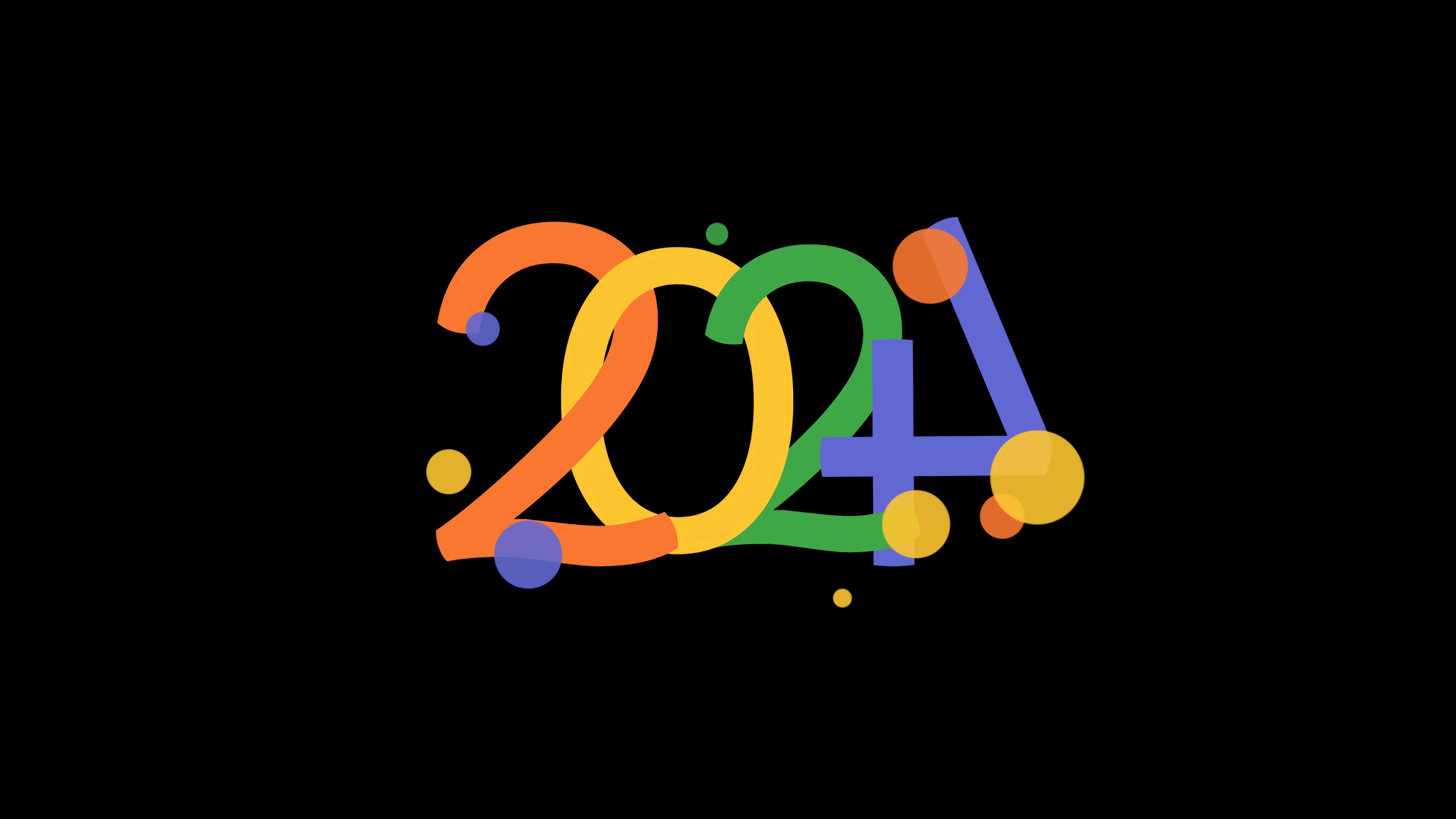 2024 个性 数字 简约 黑